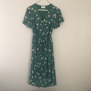 Green floral dress